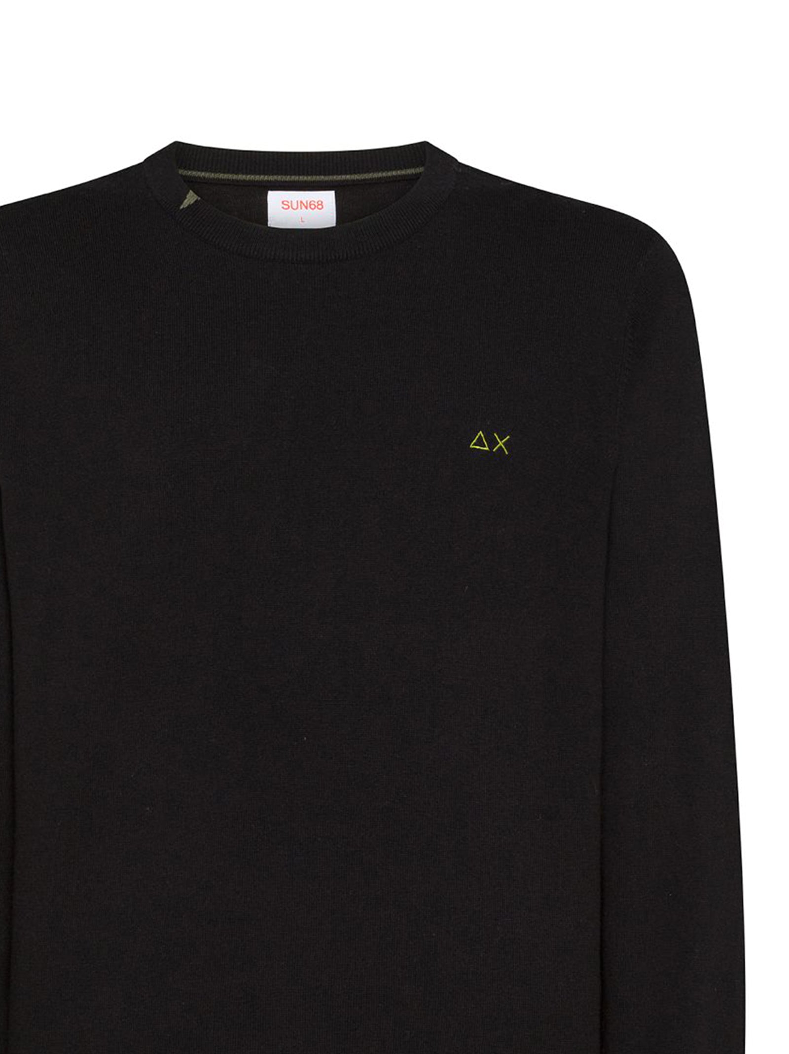 Sun68 Maglia Girocollo In Misto Lana Nero-2