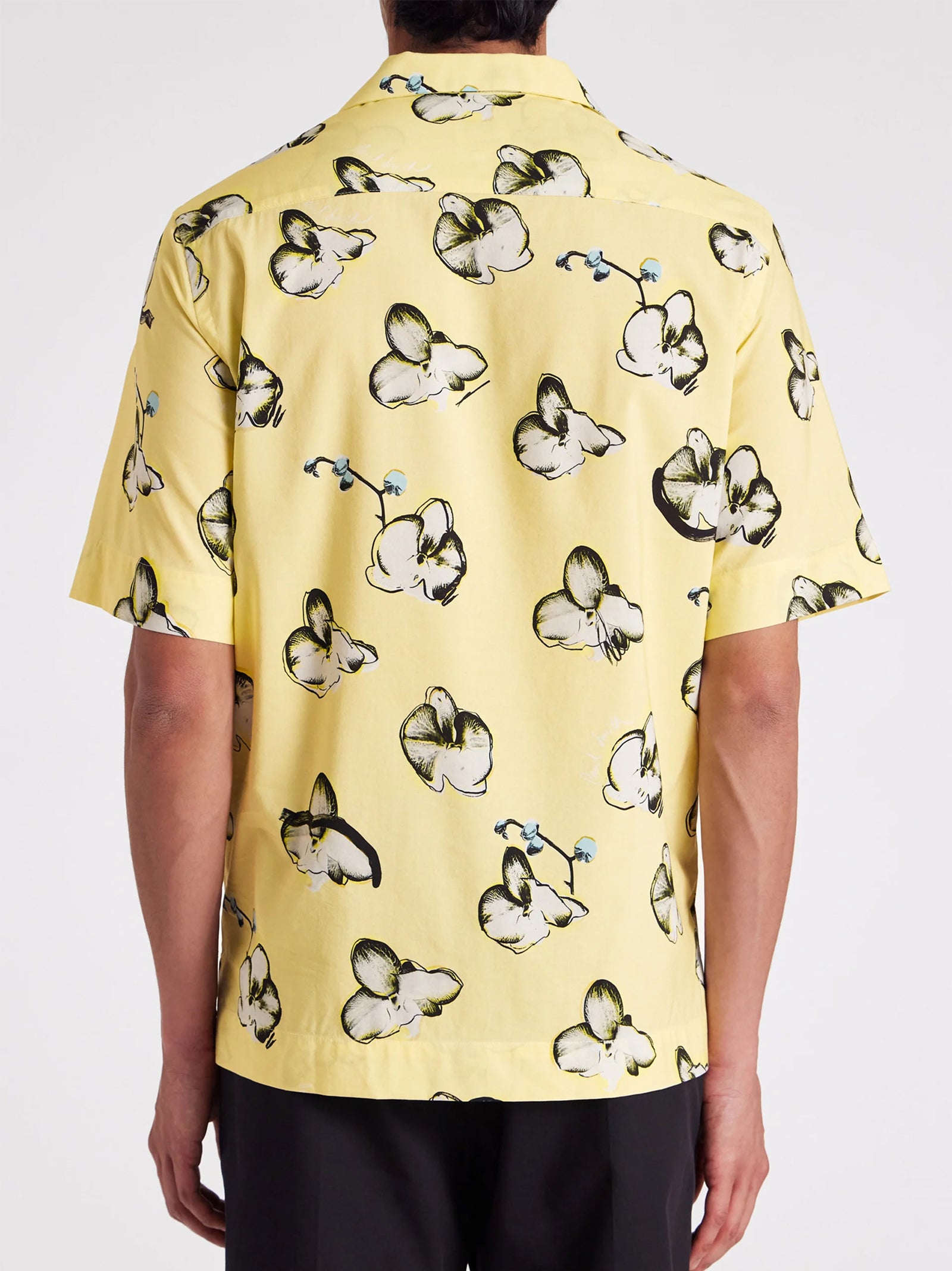 Camicia A Maniche Corte In Misto Viscosa Stampa Orchidee-3