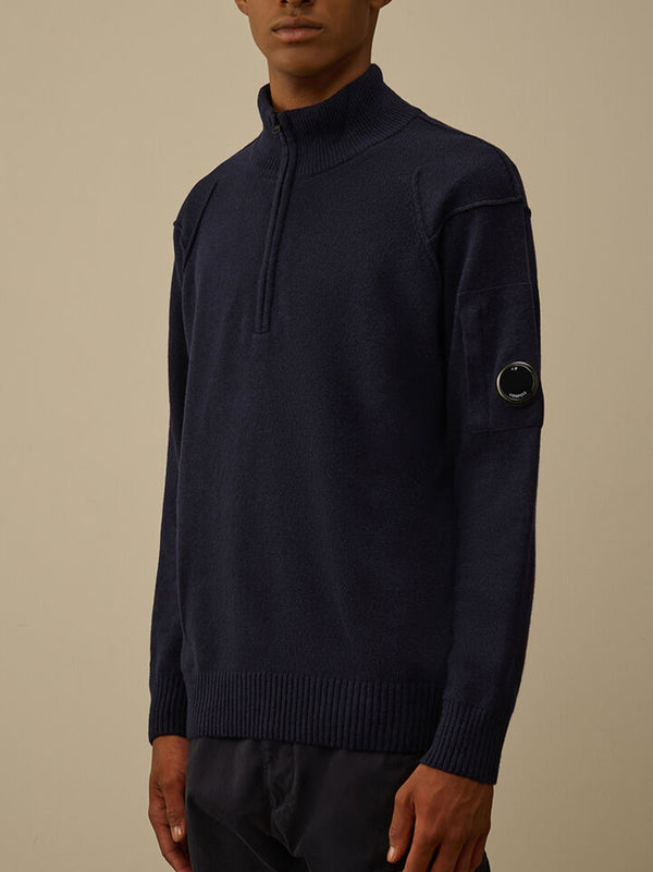 Cp Company Lambswool Grs Half Zip Sweater Total Eclipse-2