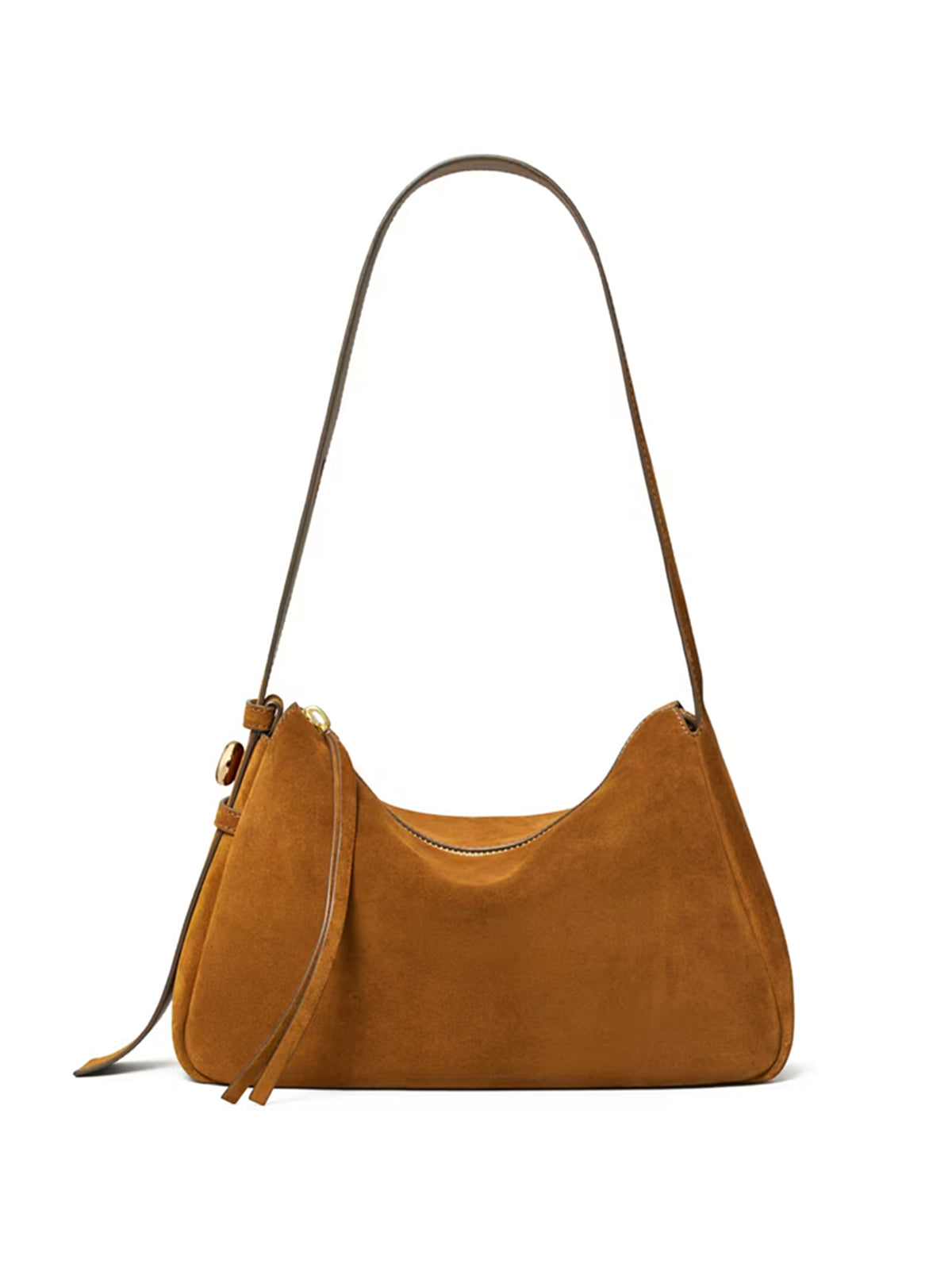 Tory Burch Borsa a spalla Romy in suede caramel-1