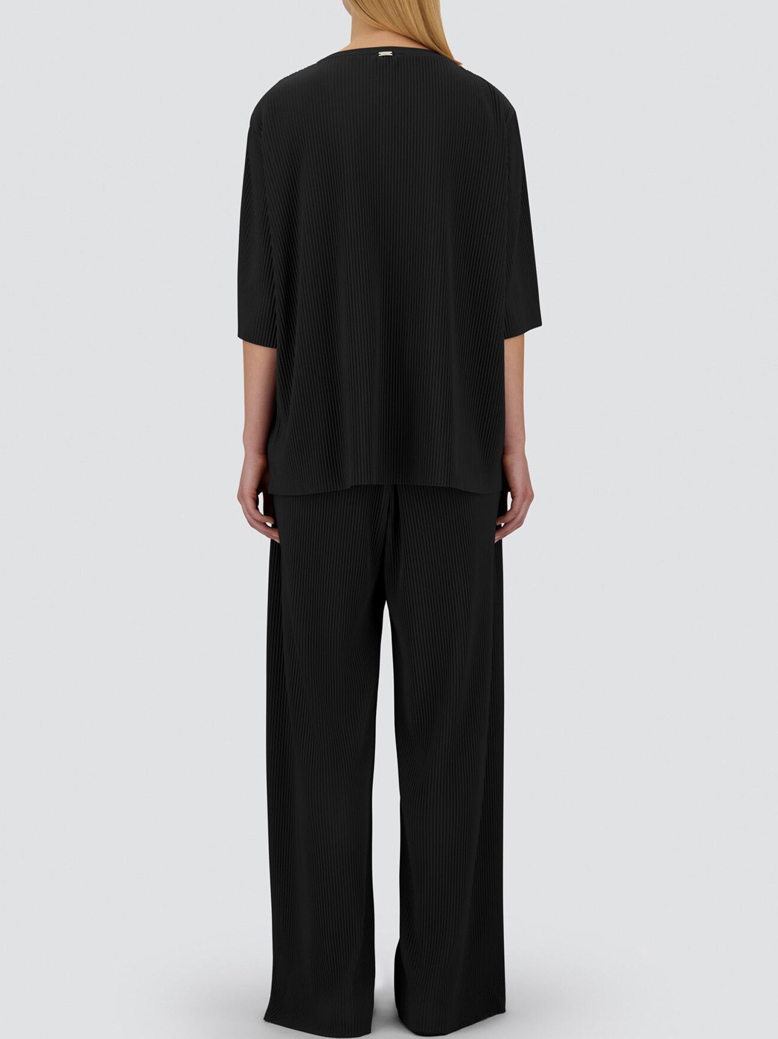 Herno T-Shirt Resort In Jersey Plissé Nera-3