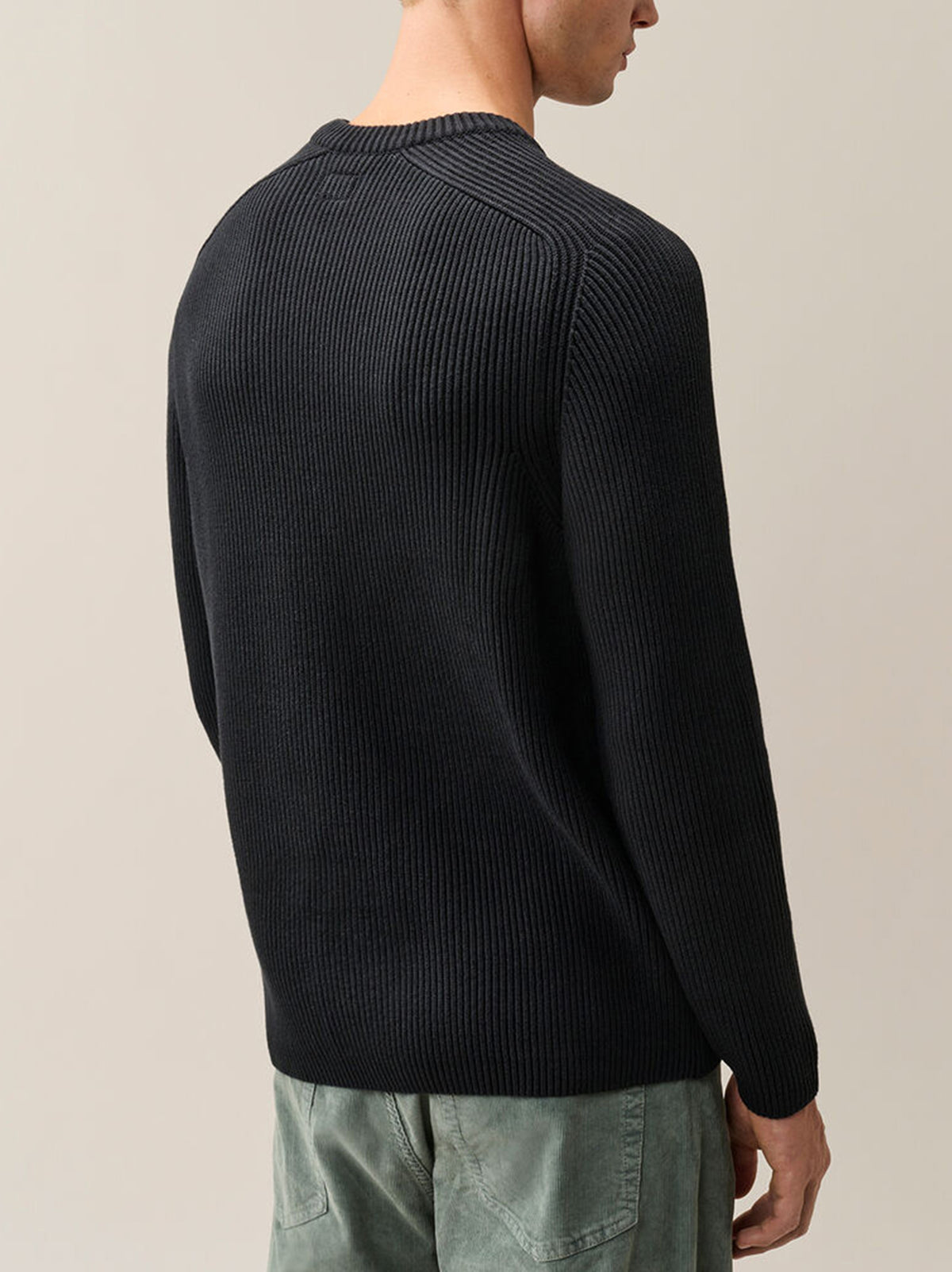 Cp Company Maglia Girocollo Costine Nera-3
