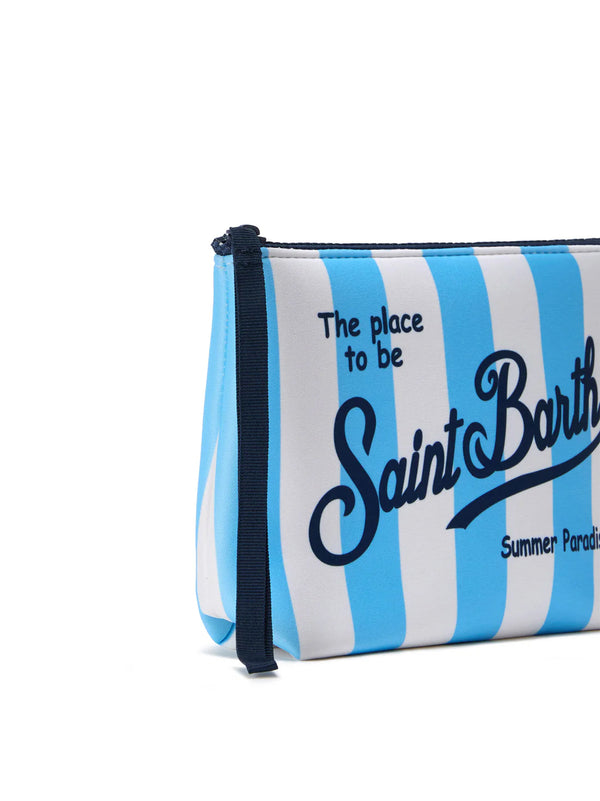 Saint Barth Pochette Aline Righe Celesti-2