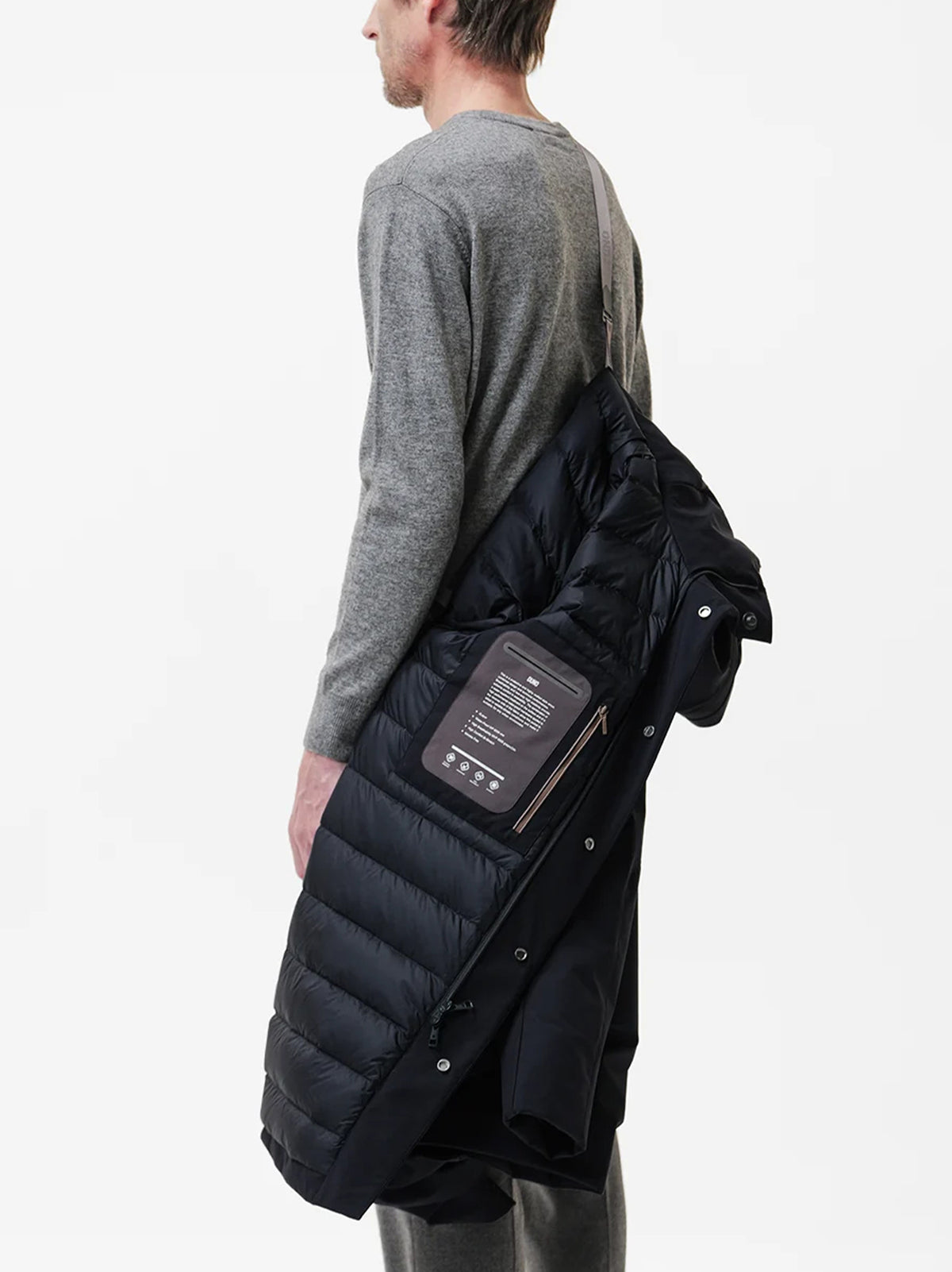 Duno Parka Lungo In Tessuto Tecnico Blue Navy-4