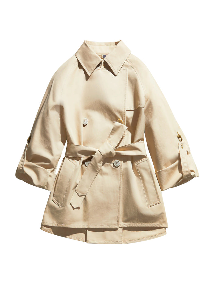 Short Double-Breasted Trench Coat-1