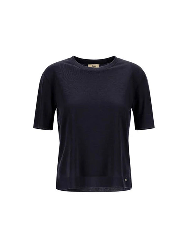 Herno T-Shirt In Glam Knit Effect Blu - donna