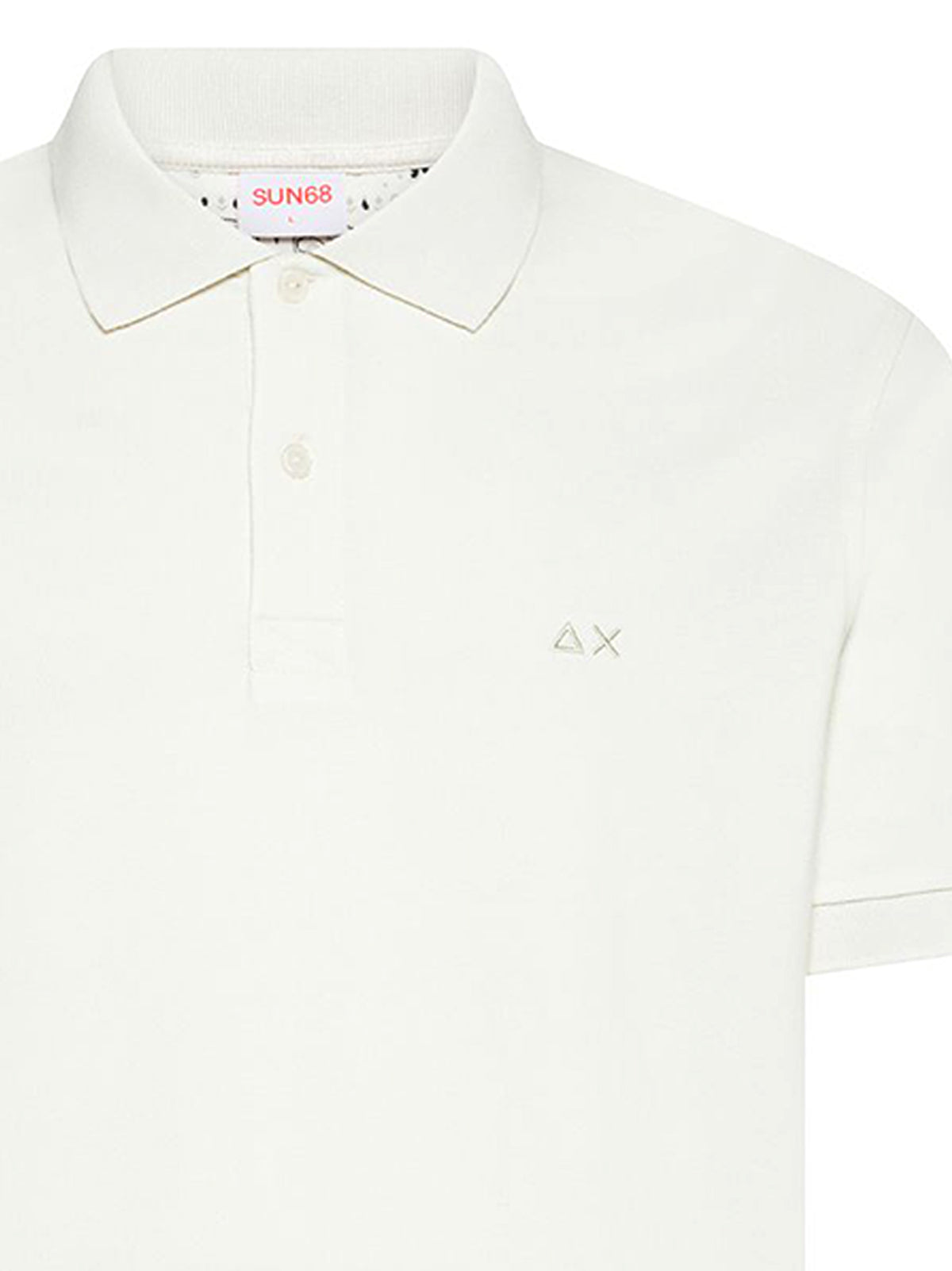 Sun68 Polo in piquet bianco panna-2