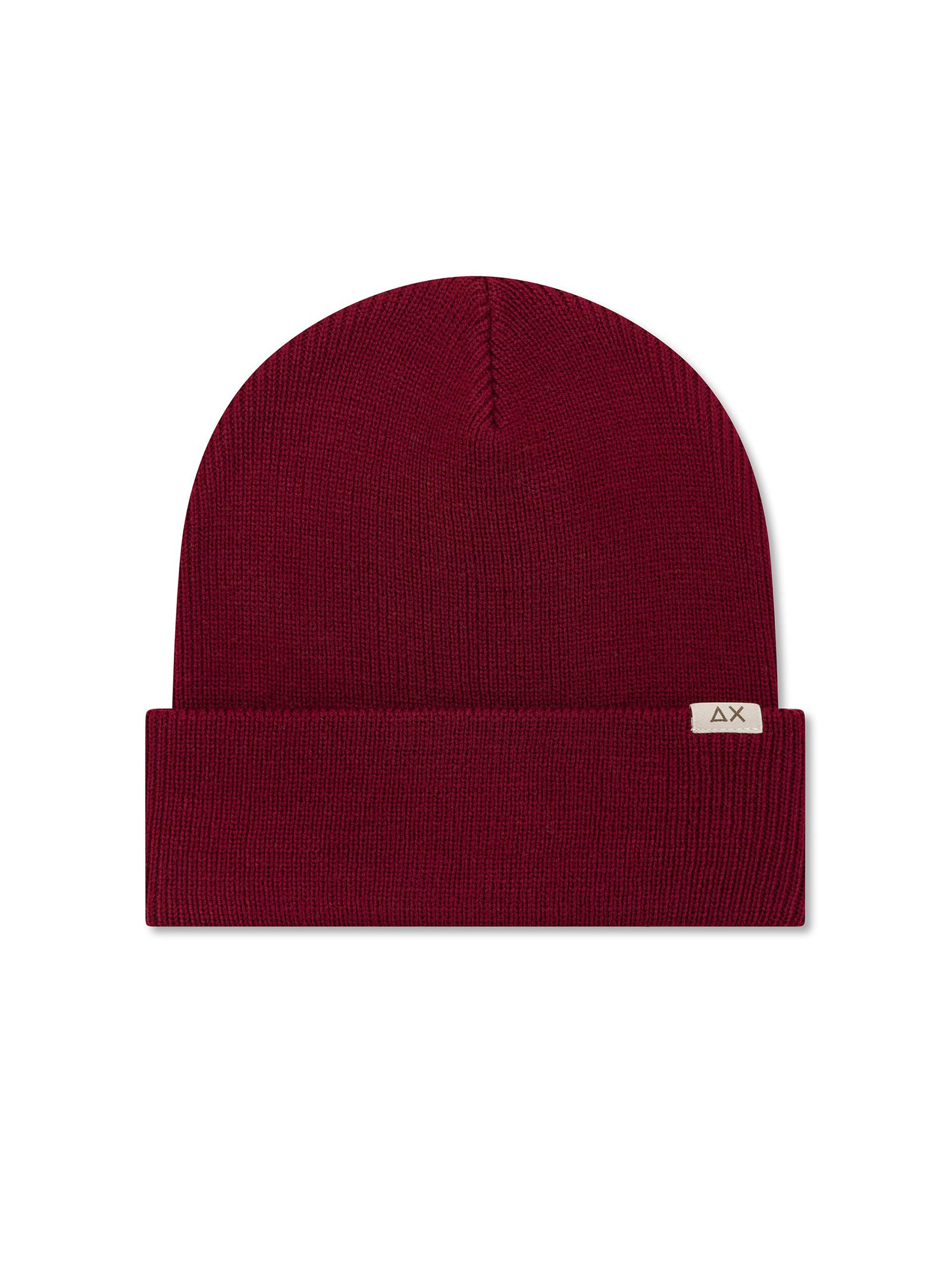 Sun68 Berretto Beanie In Misto Lana A Costine Bordeaux-1