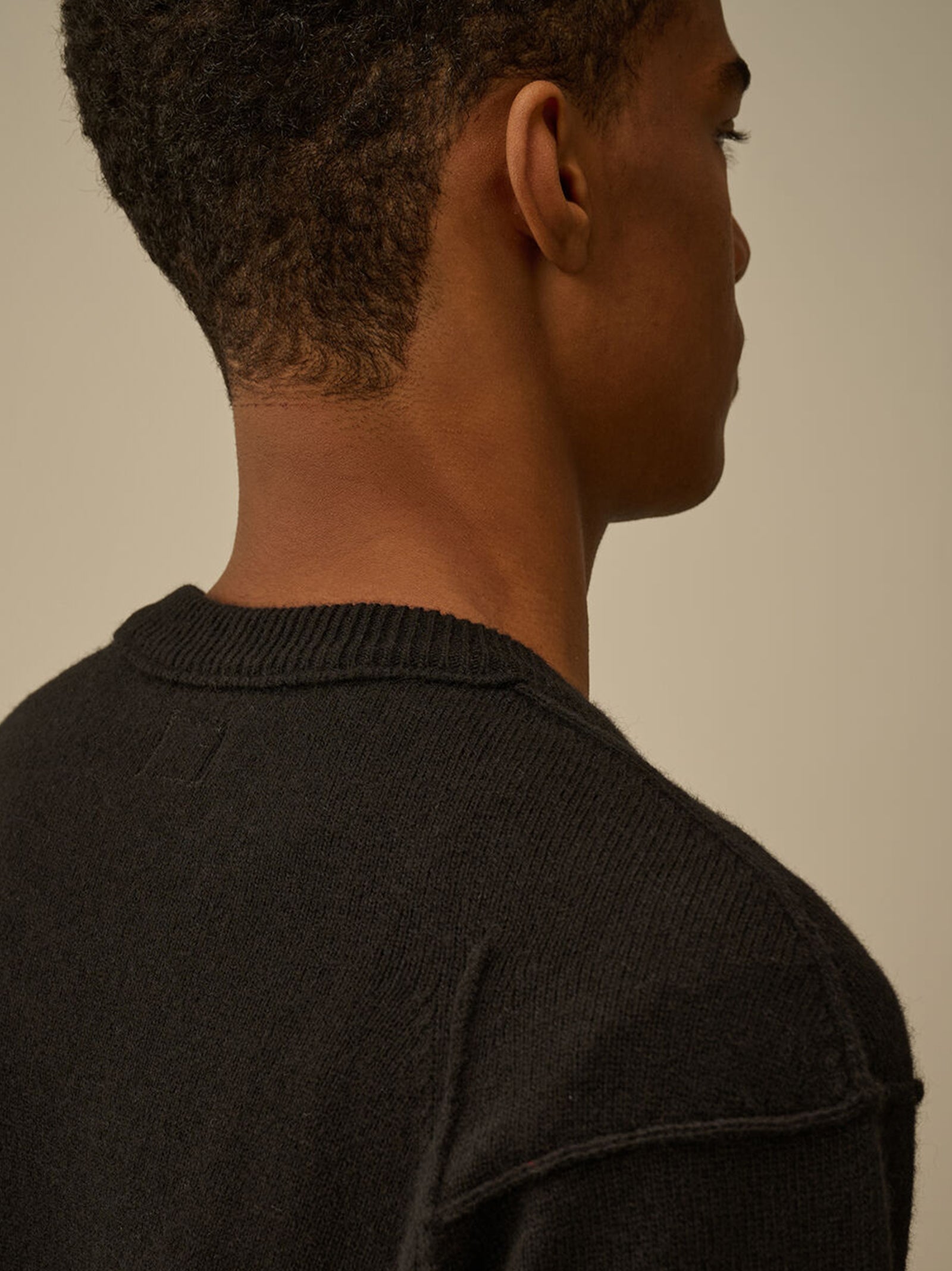 Cp Company Lambswool Grs Crewneck Lens Sweater Black-4