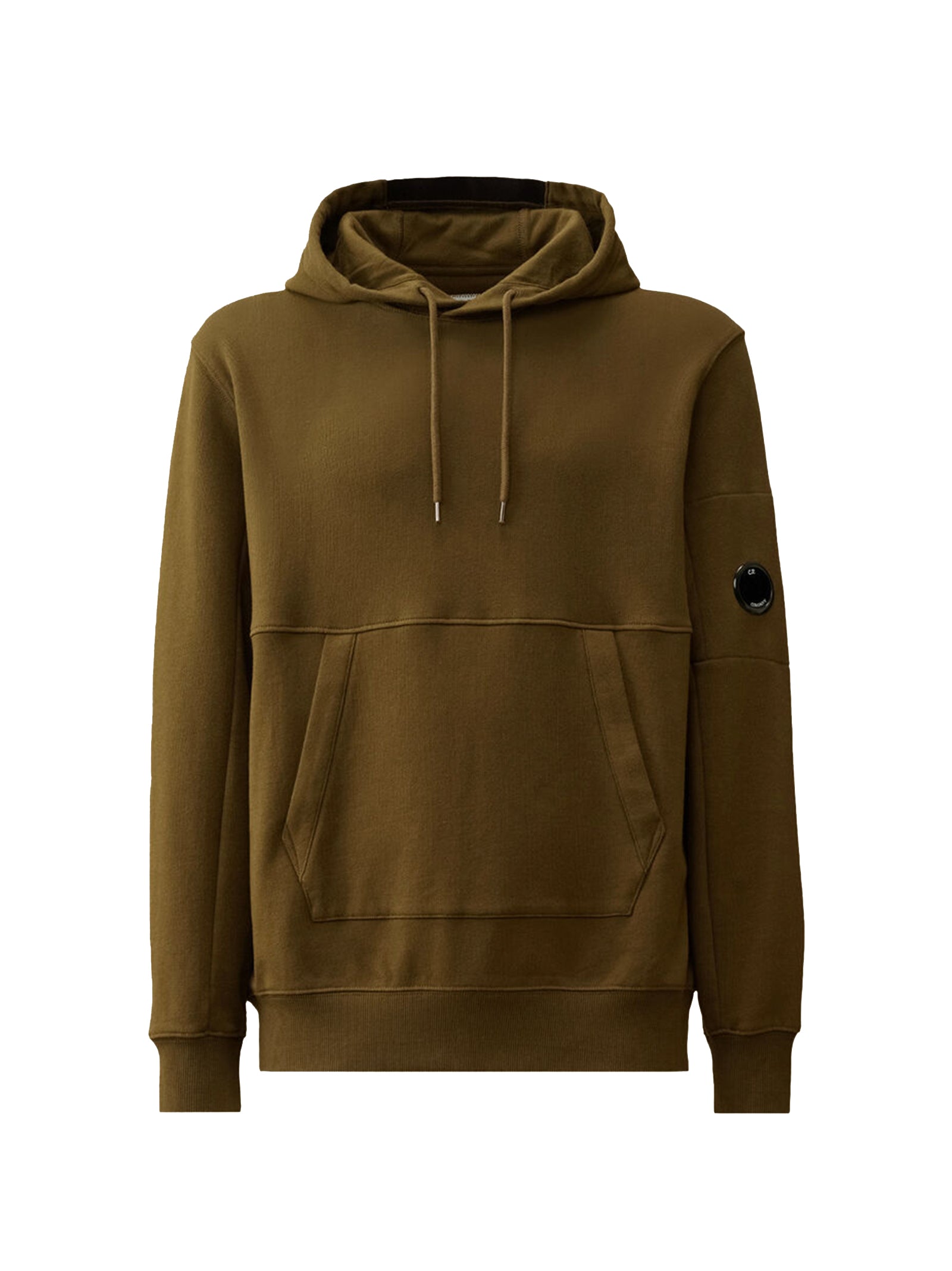 Cp Company Diagonal Raised Fleece Hooded Lens Sweatshirt Ivy Green-1