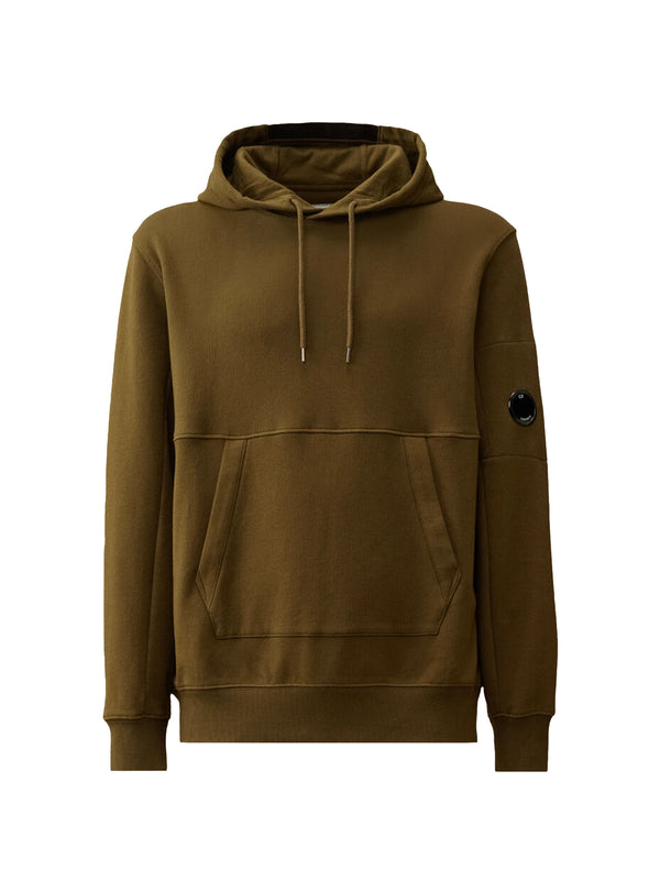 Cp Company Diagonal Raised Fleece Hooded Lens Sweatshirt Ivy Green