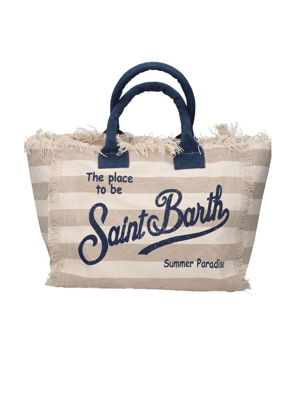 Borsa Vanity Rigata di SAINT BARTH - donna beige