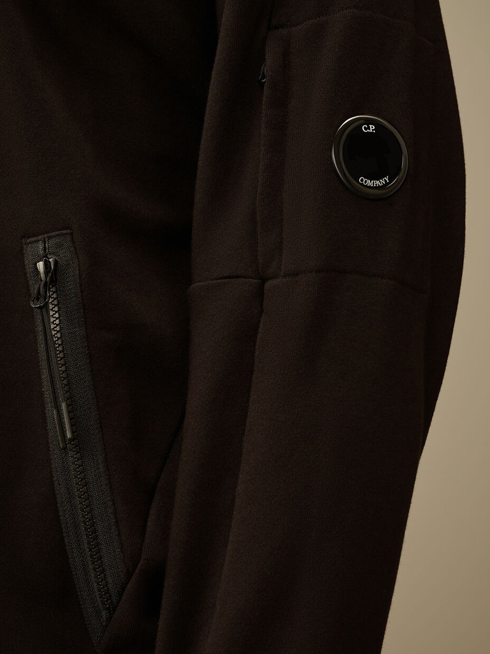 Cp Company Diagonal Raised Fleece Hooded Full Zip Sweatshirt-3