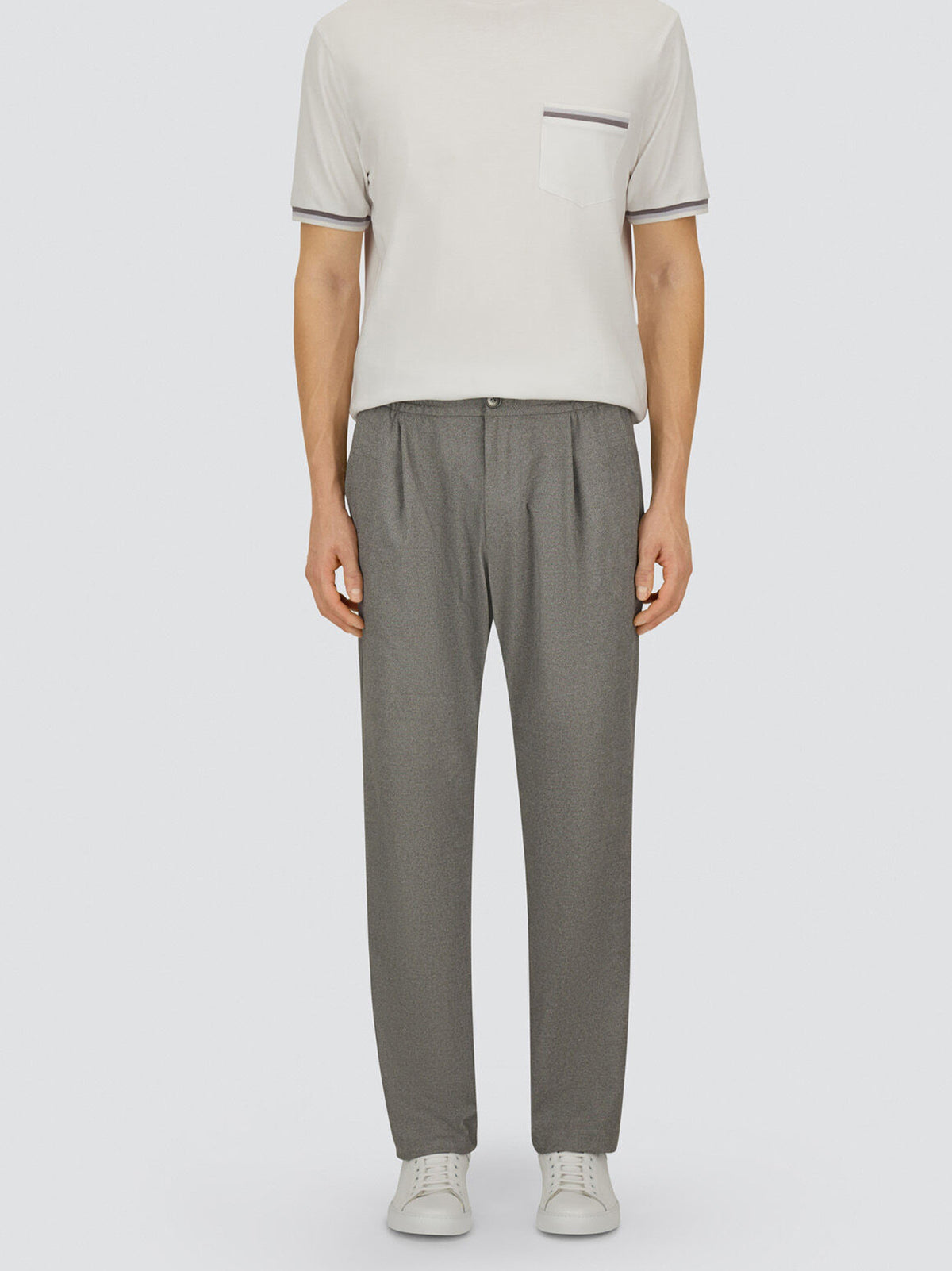 Pantaloni Herno Resort In Melange Suede Effect Grigio-3