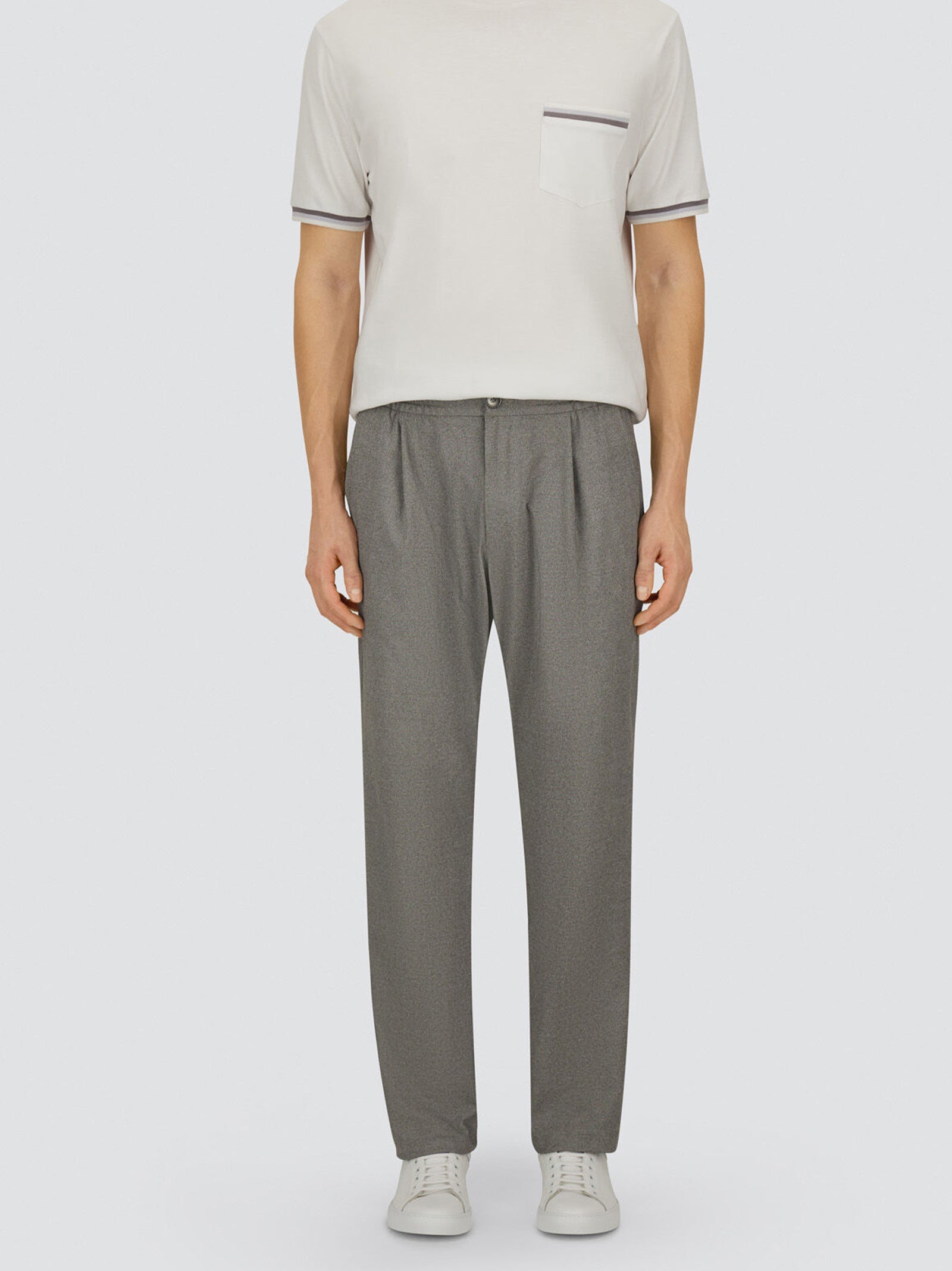 Pantaloni Herno Resort In Melange Suede Effect Grigio-3
