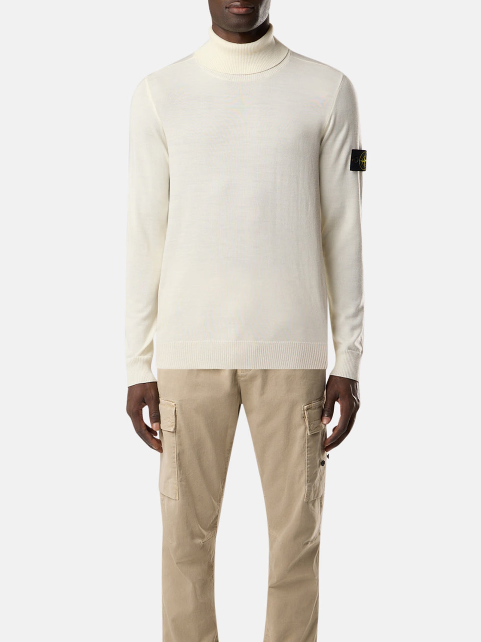 Stone Island Maglione Dolcevita Con Bordi A Costine-3