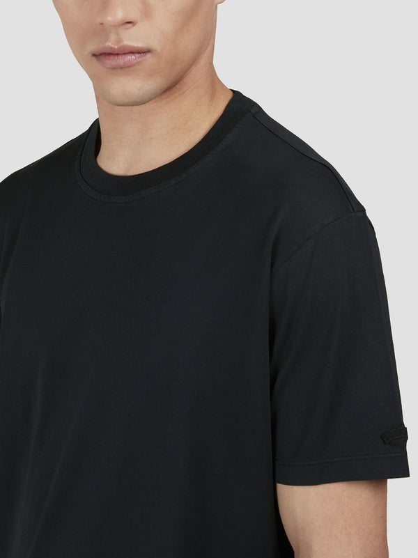 T-Shirt In Light Jersey Di Cotone Tinto Capo-2