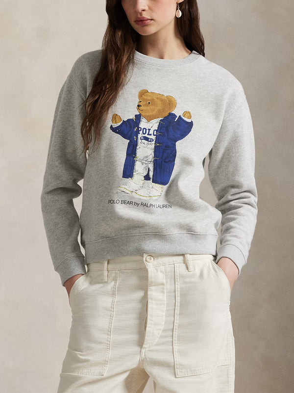 Polo Ralph Lauren  Felpa Girocollo Bear Grigia-2