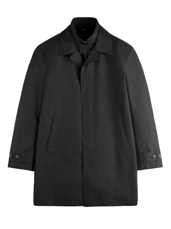 Fay Morning Coat In Popeline Tecnico Nero