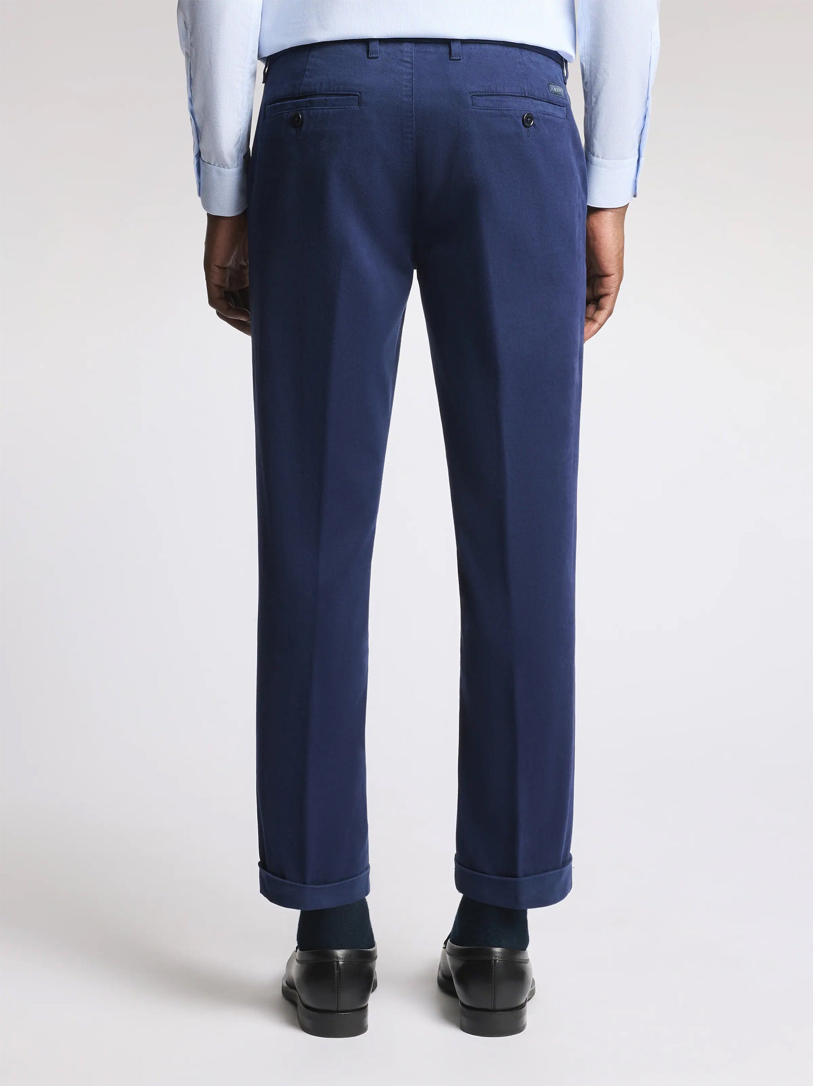 Fay Pantaloni Slim Fit In Gabardine Di Cotone Blu-3