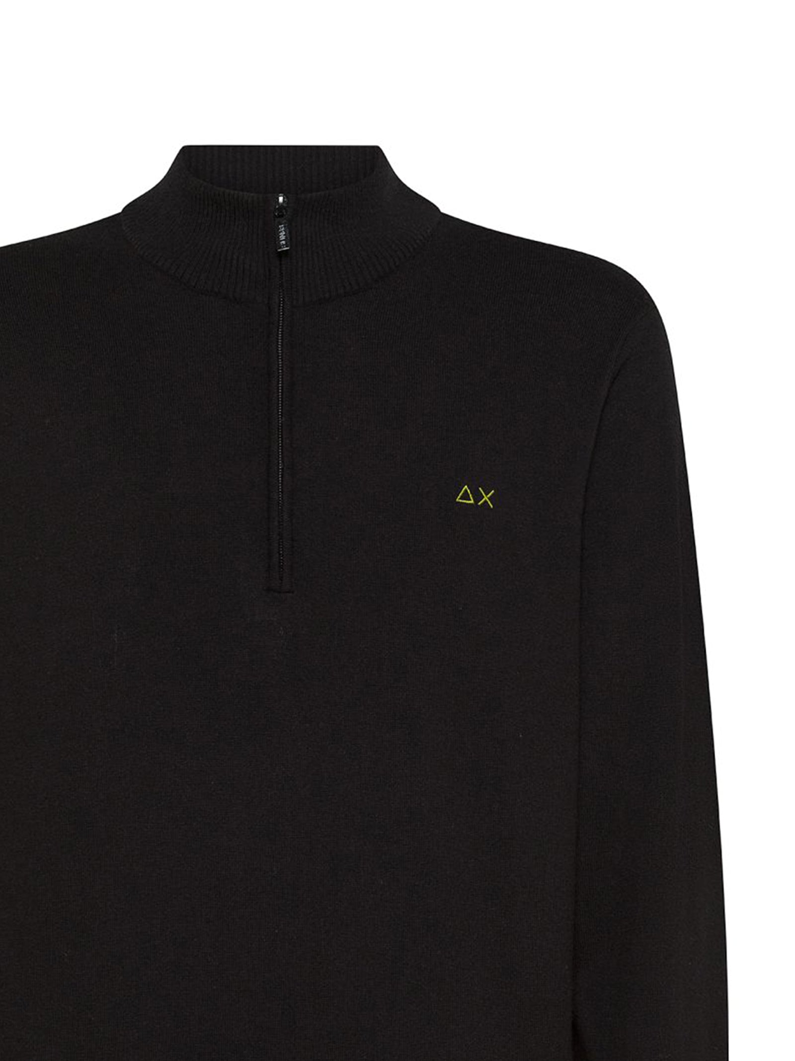 Sun68 Maglia In Cotone E Lana Con Zip Nero-2