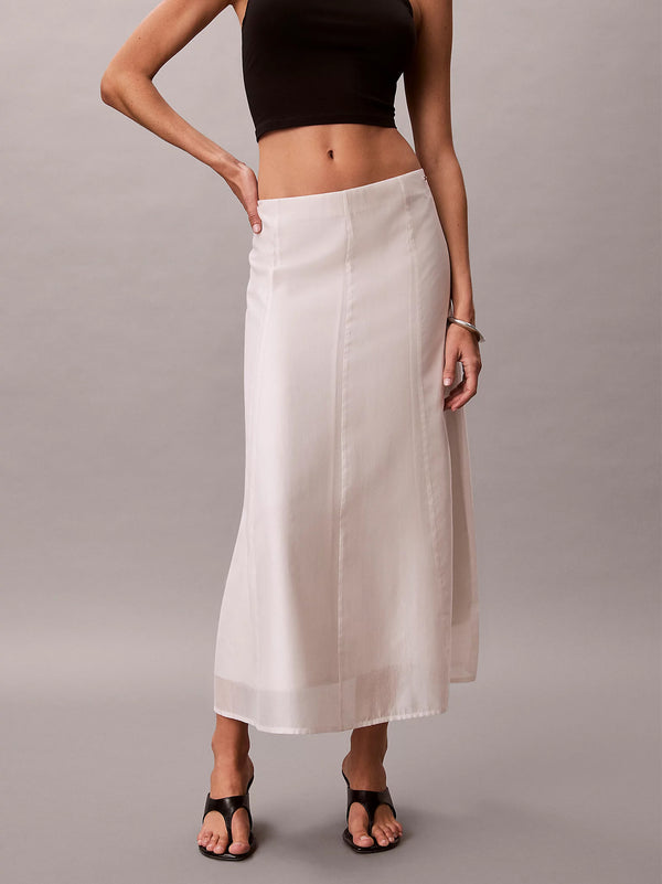 Calvin Klein Gonna Lunga Voile Bianca-2