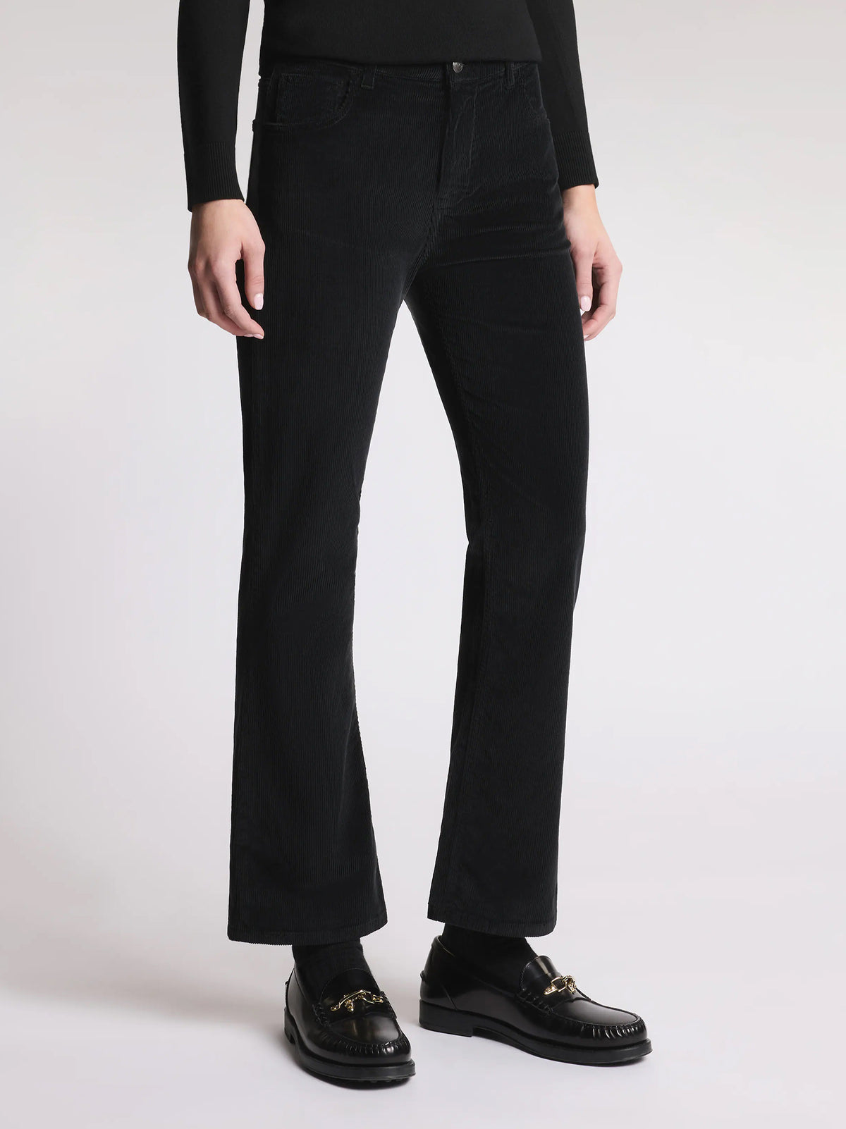 Fay Pantaloni Slim In Velluto A Coste Stretch Nero-2