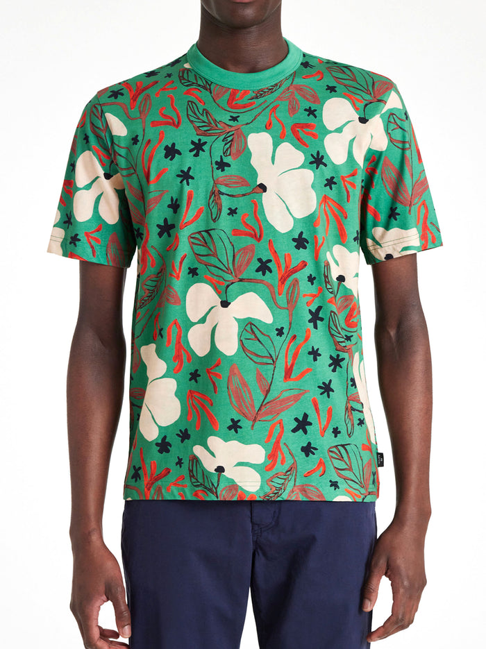 Sea Floral Print T-shirt-2