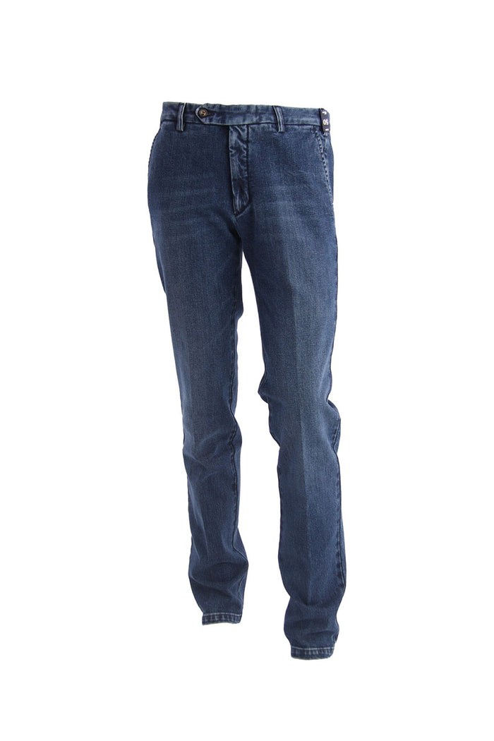 Jeans Rota Blu Denim In Tela Giapponese-1