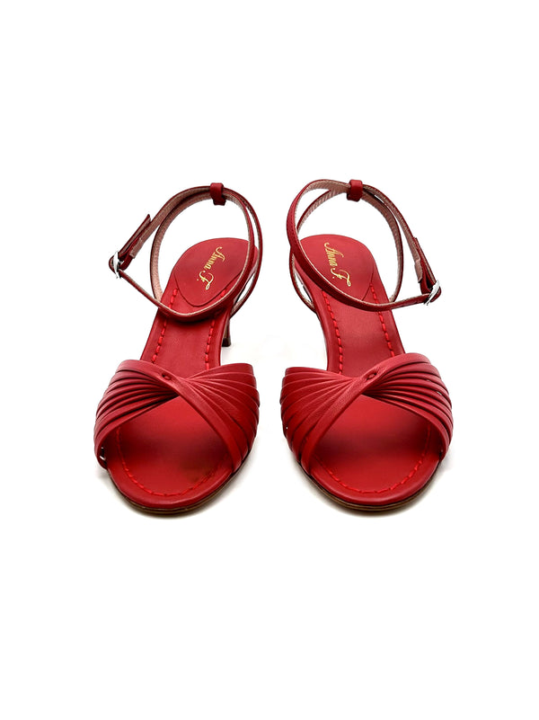 Sandalo Tacco Incrocio Rosso-2