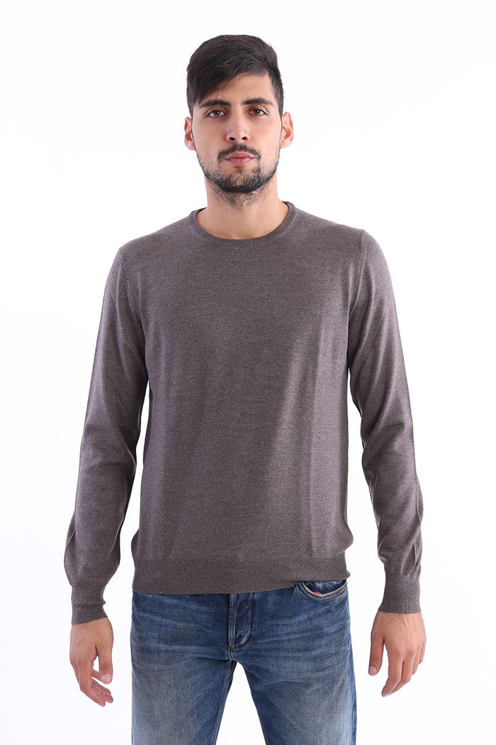 Maglione M.marte Beige Scuro In Lana Vergine-1