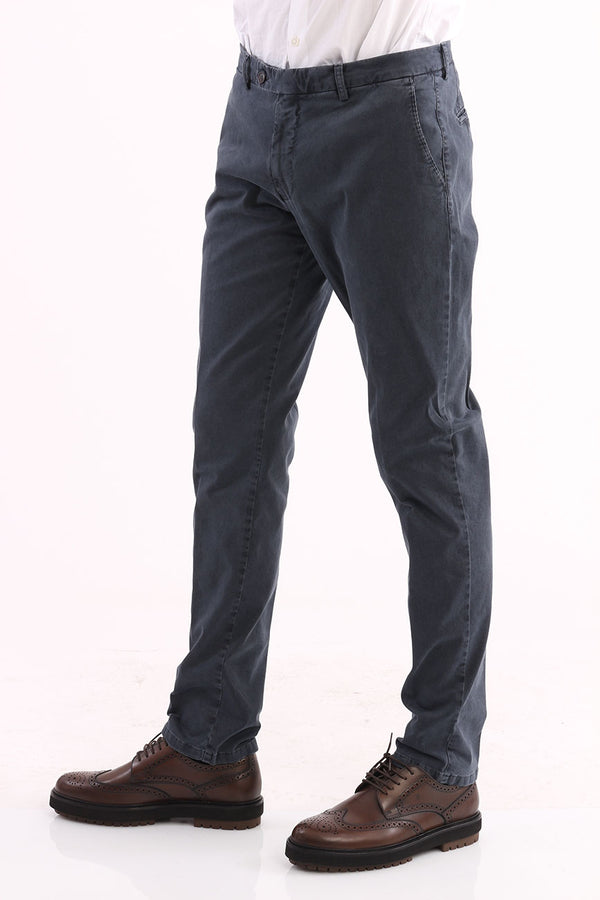 Pantalone Berwich Grigio In Cotone Stretch-2