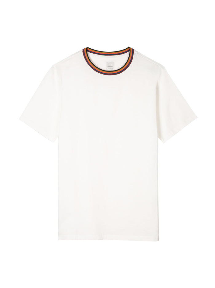 Artist Striped Neck T-shirt-1