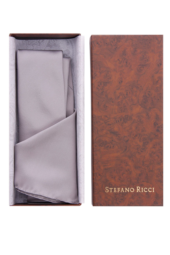 Stefano Ricci Parure Luxury In Seta Grigio-1