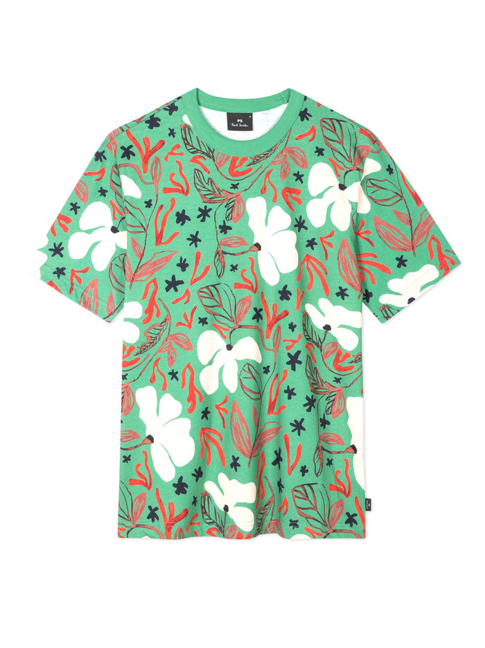 Sea Floral Print T-shirt-1