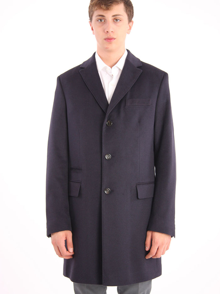 Cappotto Elegante In Cashmere Blu-1