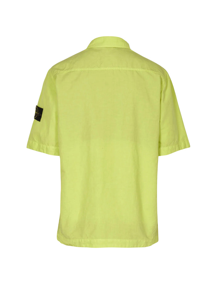 Short Sleeve Shirt Jacket Lime Green-2