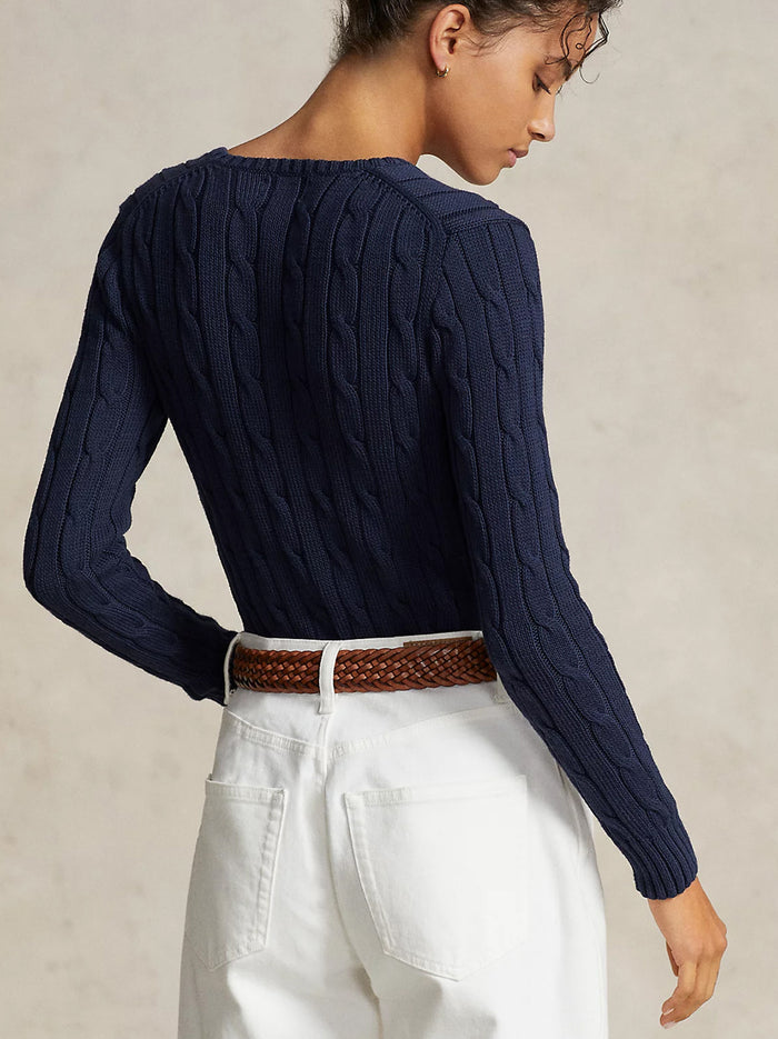 V-neck braided sweater-3