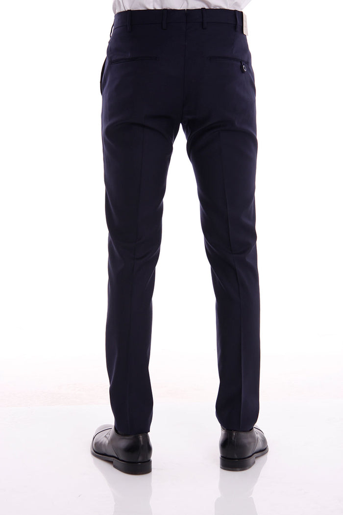 Berwich Navy Blue America Pockets Trousers-3