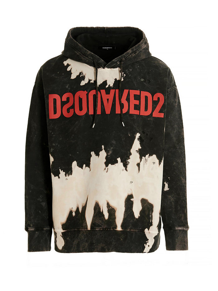 Reverse Tie&amp;dyed Slouch Hoodie-1