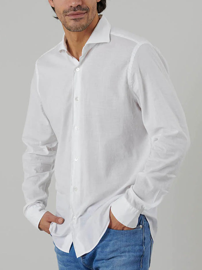 Camicia Sean Panamino Bianco-3