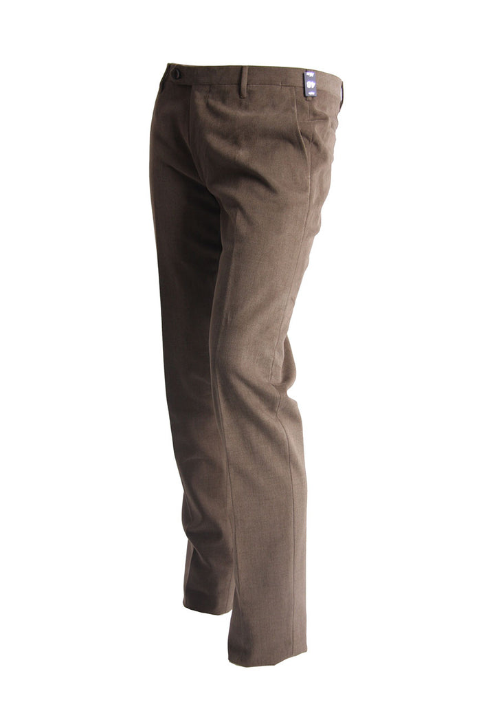 Pantalone Rota Marrone In Cotone Stretch-1