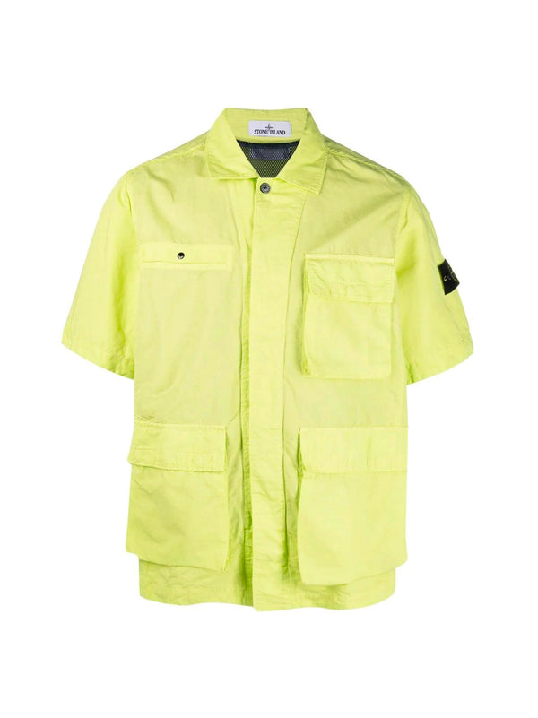 Short Sleeve Shirt Jacket Lime Green