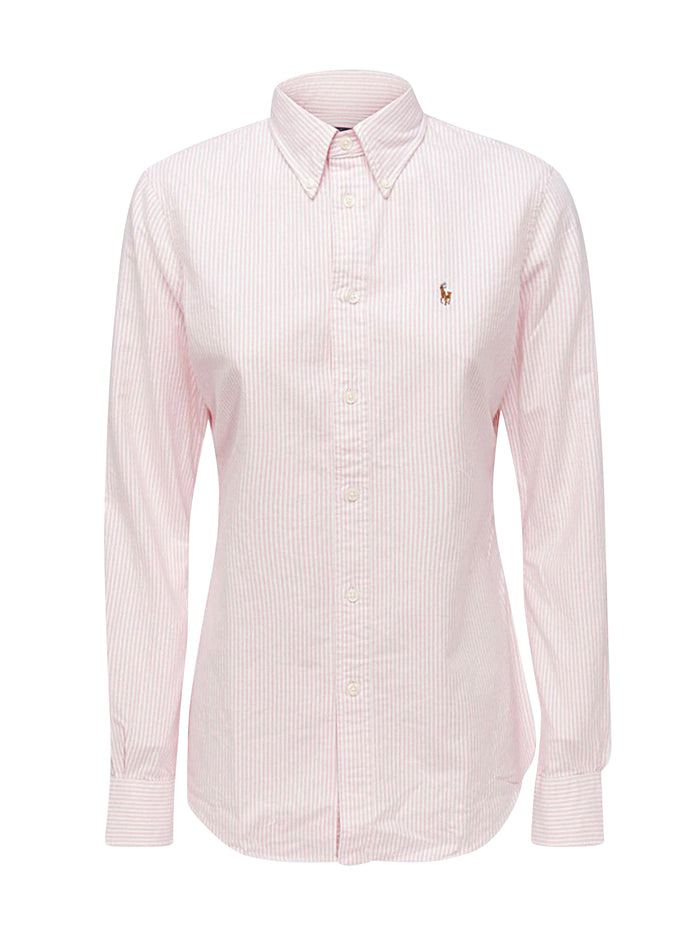 Pink/white striped cotton shirt-1