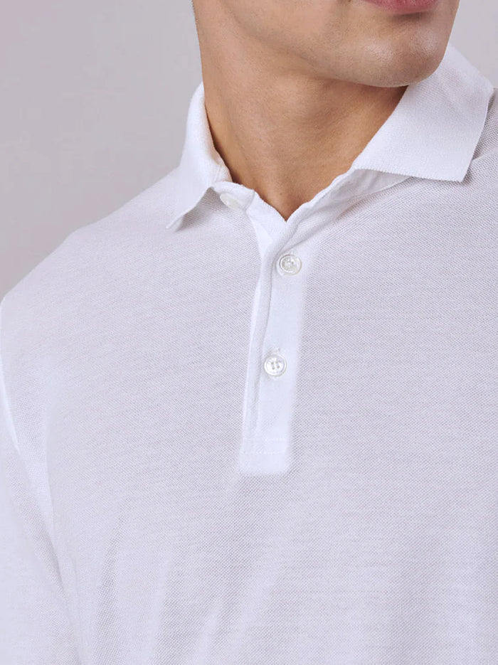 Lightweight cotton pique polo shirt-2