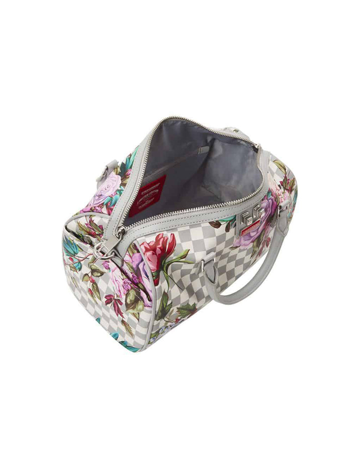 Gray Floral Fant Boston Bag-3