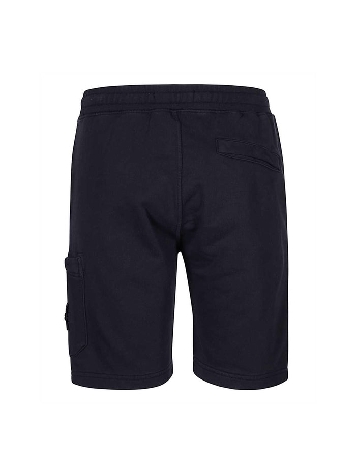 Bermuda shorts in blue fleece with large pocket-3