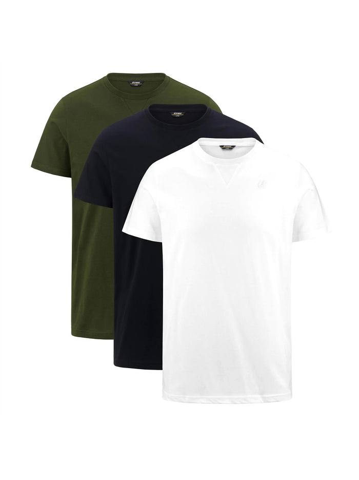 Set3 T-shirt White Blu Green-1