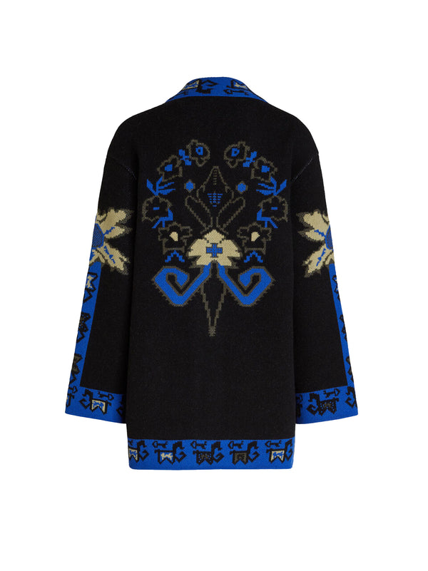 Cappotto In Maglia Jacquard Con Motivi Geometrici-2