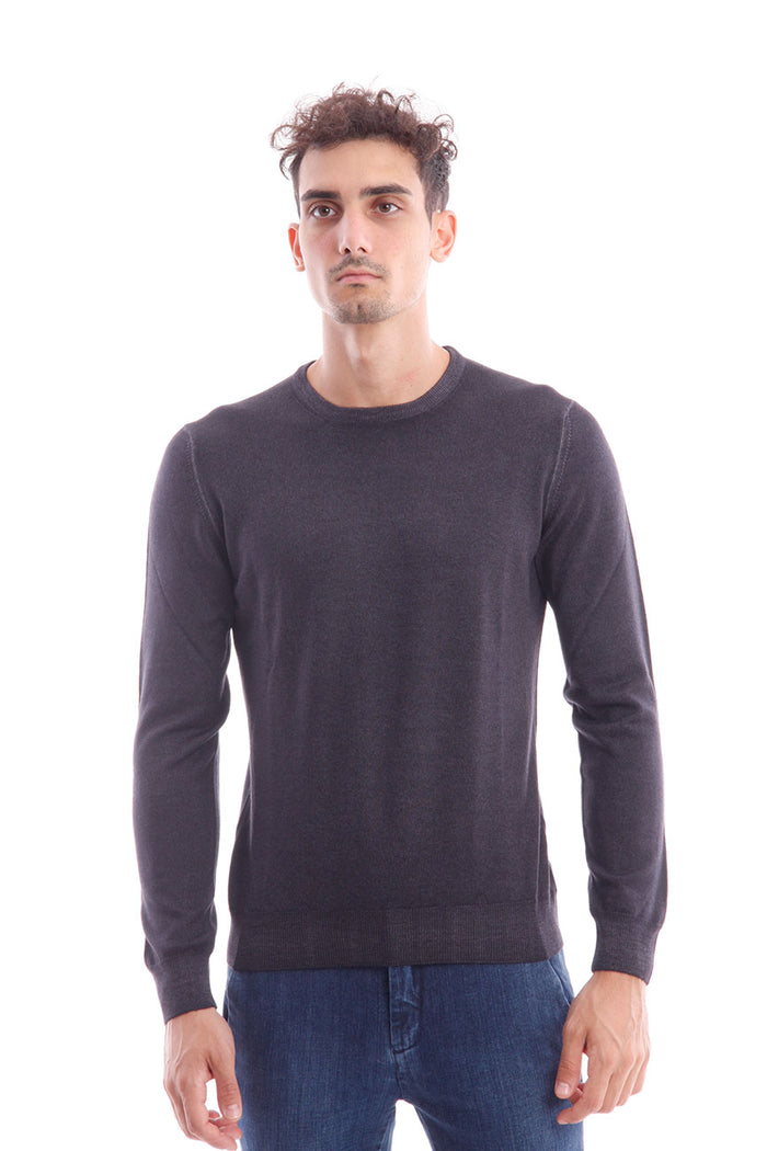 M.marte Gray Virgin Wool Sweater-1